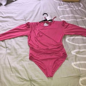Pink Zara Draped Bodysuit with Tag!